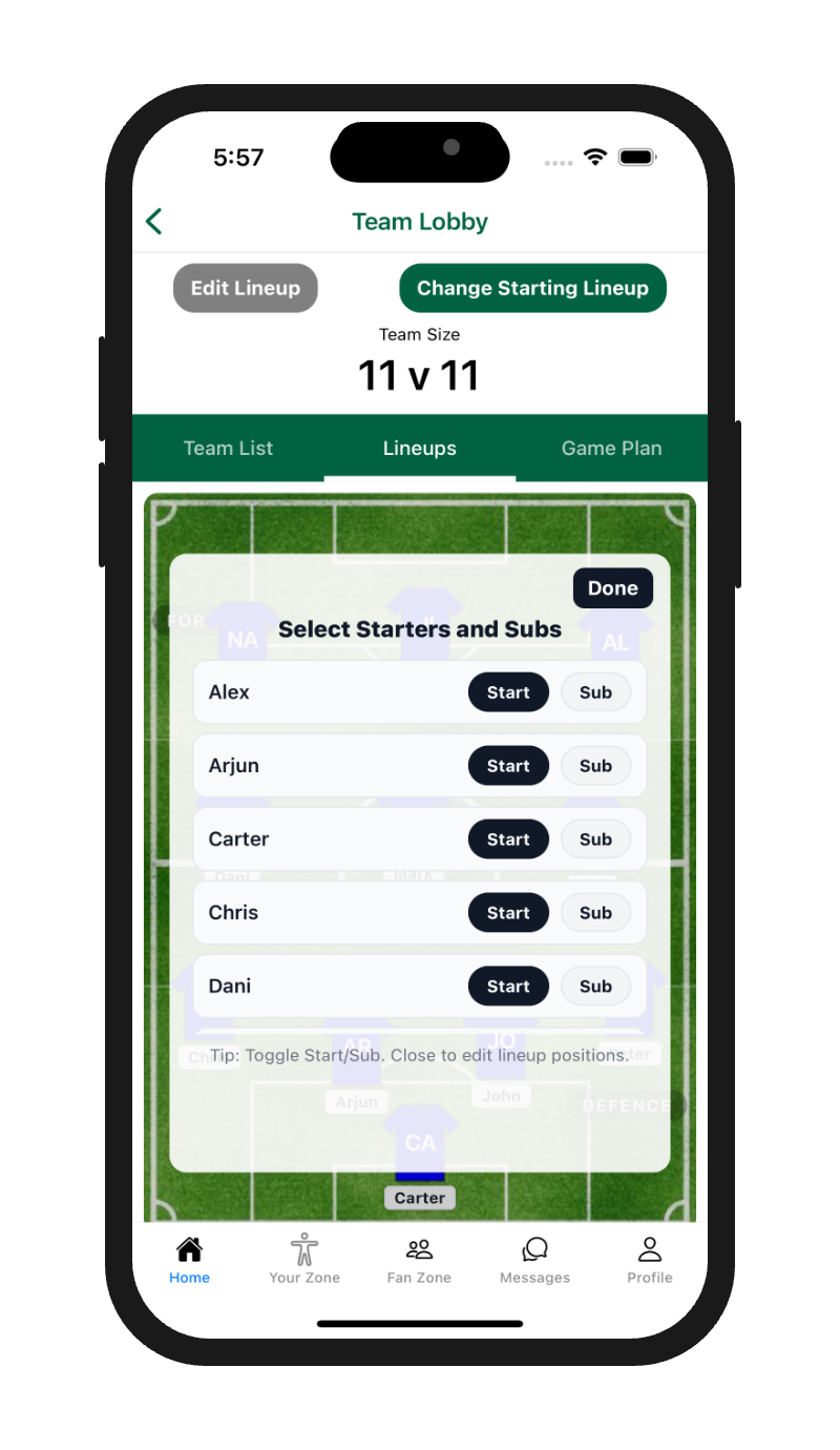 Play: starters